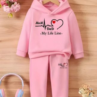 Winter Outfit Hoodie and Pant set (Boys & Girls) Pink