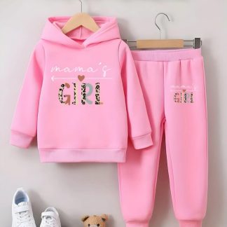 Winter Outfit Hoodie and Pant set Girls Pink