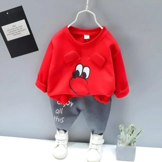 Winter Outfit kids Stylish sweatshirt and pant set Red