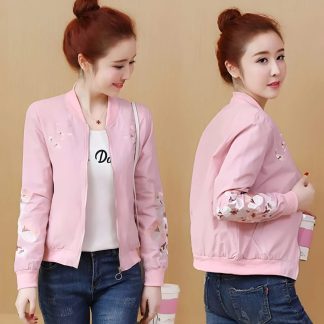 Floral printed ladies jacket Pink