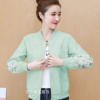 Floral printed ladies jacket Mint Green