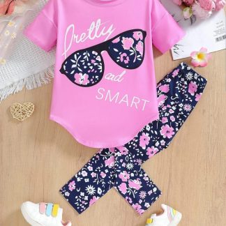 Cotton T-Shirt And Long Pant Set Pink Pretty & Smart (3 Month – 12 Year)