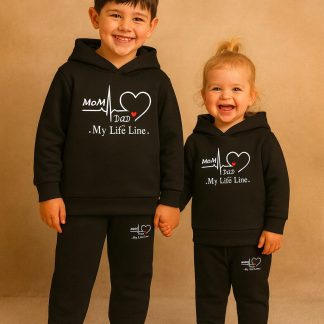 Winter Outfit Hoodie and Pant set (Boys & Girls) Black