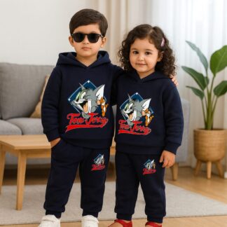 Winter Outfit Hoodie and Pant set  For Kids Nevy Blue