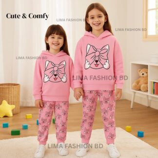 Winter Outfit Hoodie Set For Girls