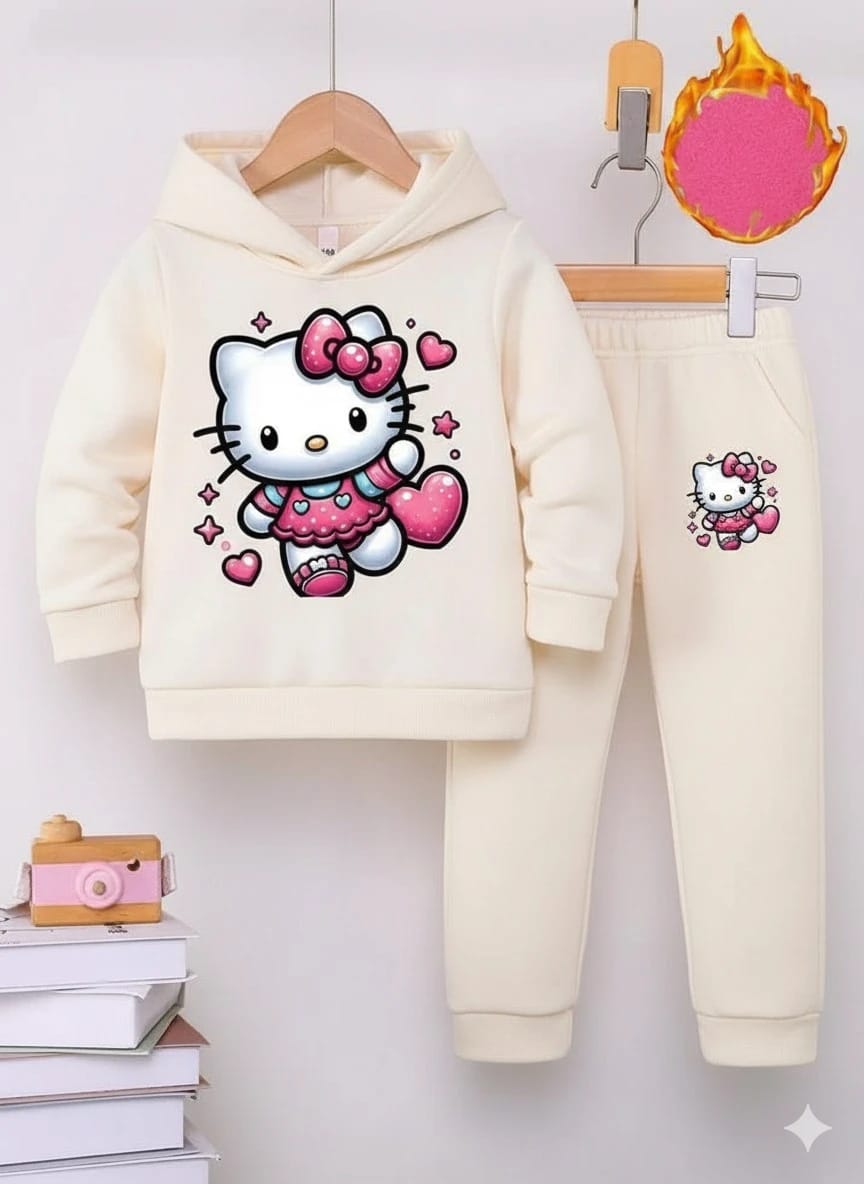 Winter Outfit Hoodie and Pant set Girls Cream Kids Life