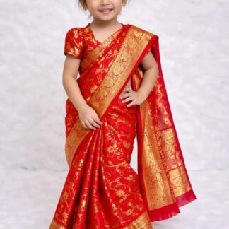 Banarasi Katan Saree for little girls.