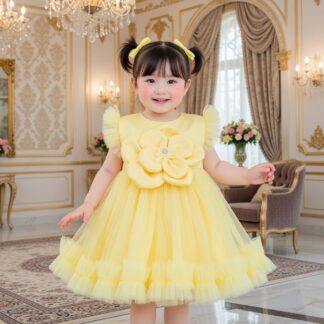 Luxurious Girls Frock Dresses Yellow
