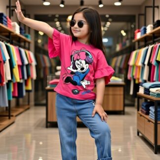 Premium Long jeans pant and cotton baby T shirt set - (3 months - 6 year)
