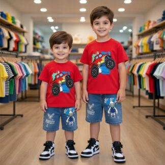 Premium jeans pant and cotton baby T shirt set - (3 months - 6 year)