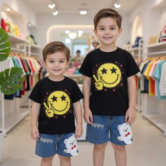 Premium Long jeans pant and cotton baby T shirt set - (3 months - 6 year)