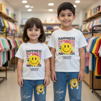 Premium Long jeans pant and cotton baby T shirt set - (3 months - 6 year)