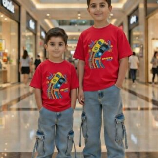 Modern Style 6 pocket kargo Denim pant & Cotton T-Shirt Set