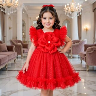 Luxurious Girls Frock Dresses RED