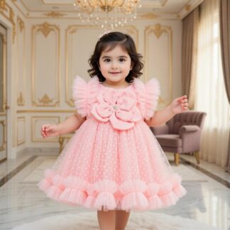 Luxurious Girls Frock Dresses Light Pink