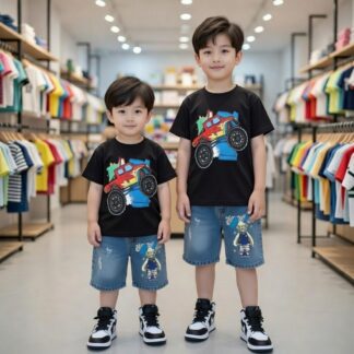 Premium jeans pant and cotton baby T shirt set - (3 months - 6 year)