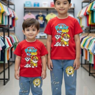 Premium Long jeans pant and cotton baby T shirt set - (3 months - 6 year)
