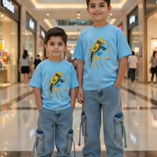 Modern Style 6 pocket kargo Denim pant & Cotton T-Shirt Set